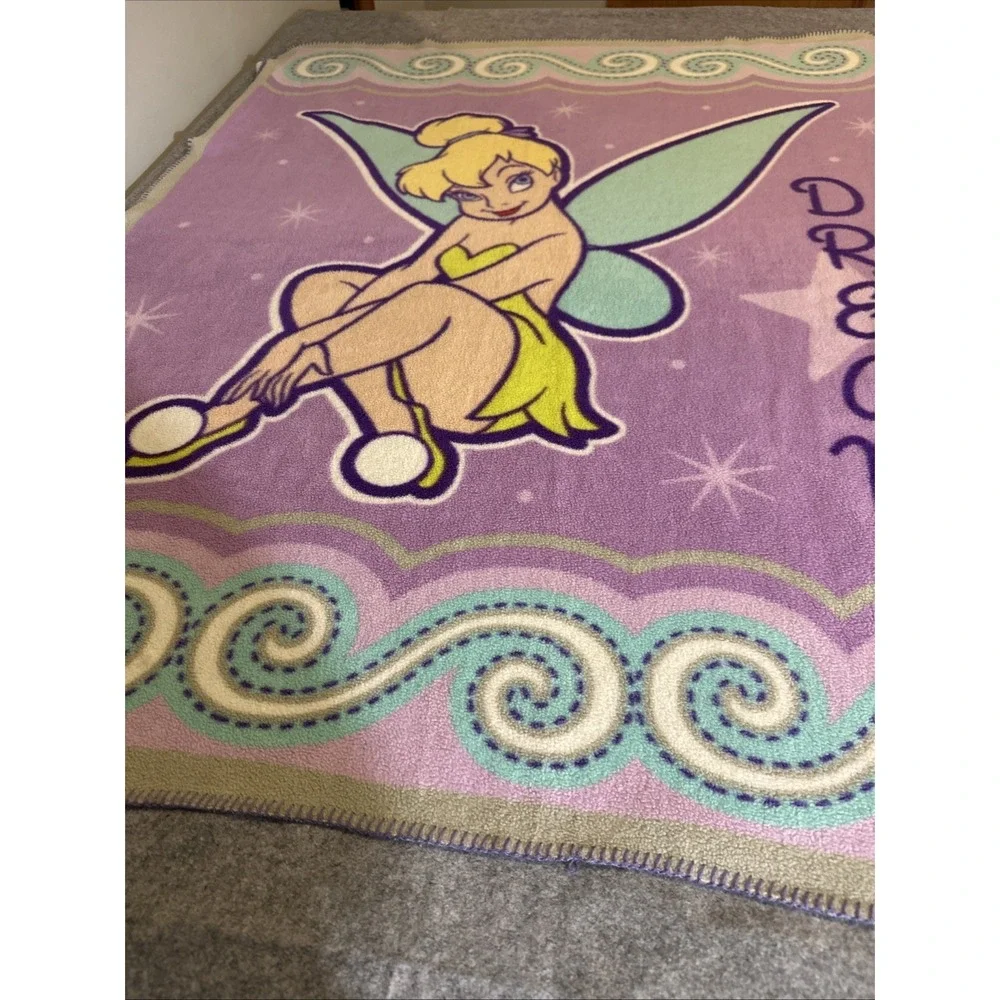 Disney Fairies Tinker Bell Purple Lavender Dream Throw‎ Blanket Fleece